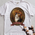 Personalized Crown of Autumn Leaves Cat T-Shirt - White