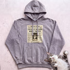 Personalized Custom Cat Newspaper Hoodie - Grey