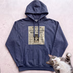 Personalized Custom Cat Newspaper Hoodie - True Navy