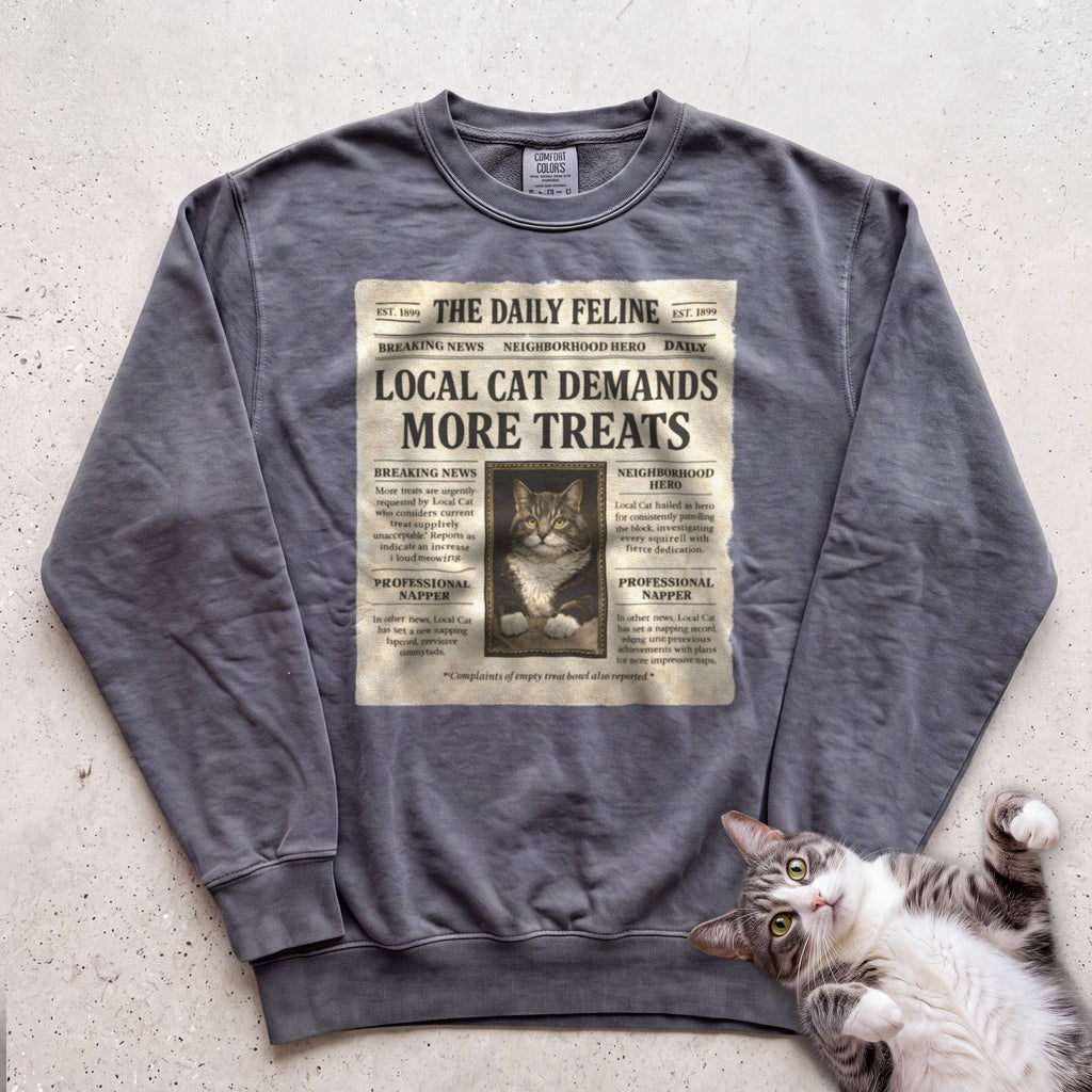 Personalized Custom Cat Newspaper Sweatshirt - Pepper
