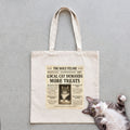 Personalized Custom Cat Newspaper Tote Bag - Natural