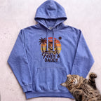 Personalized Custom Daddy Cat Hoodie - Flo Blue
