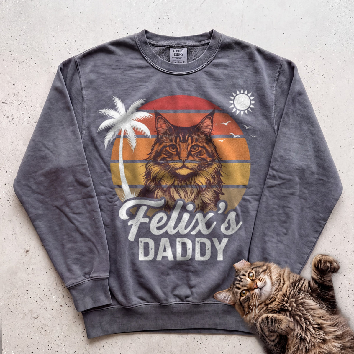 Personalized Custom Daddy Cat Sweatshirt - Pepper