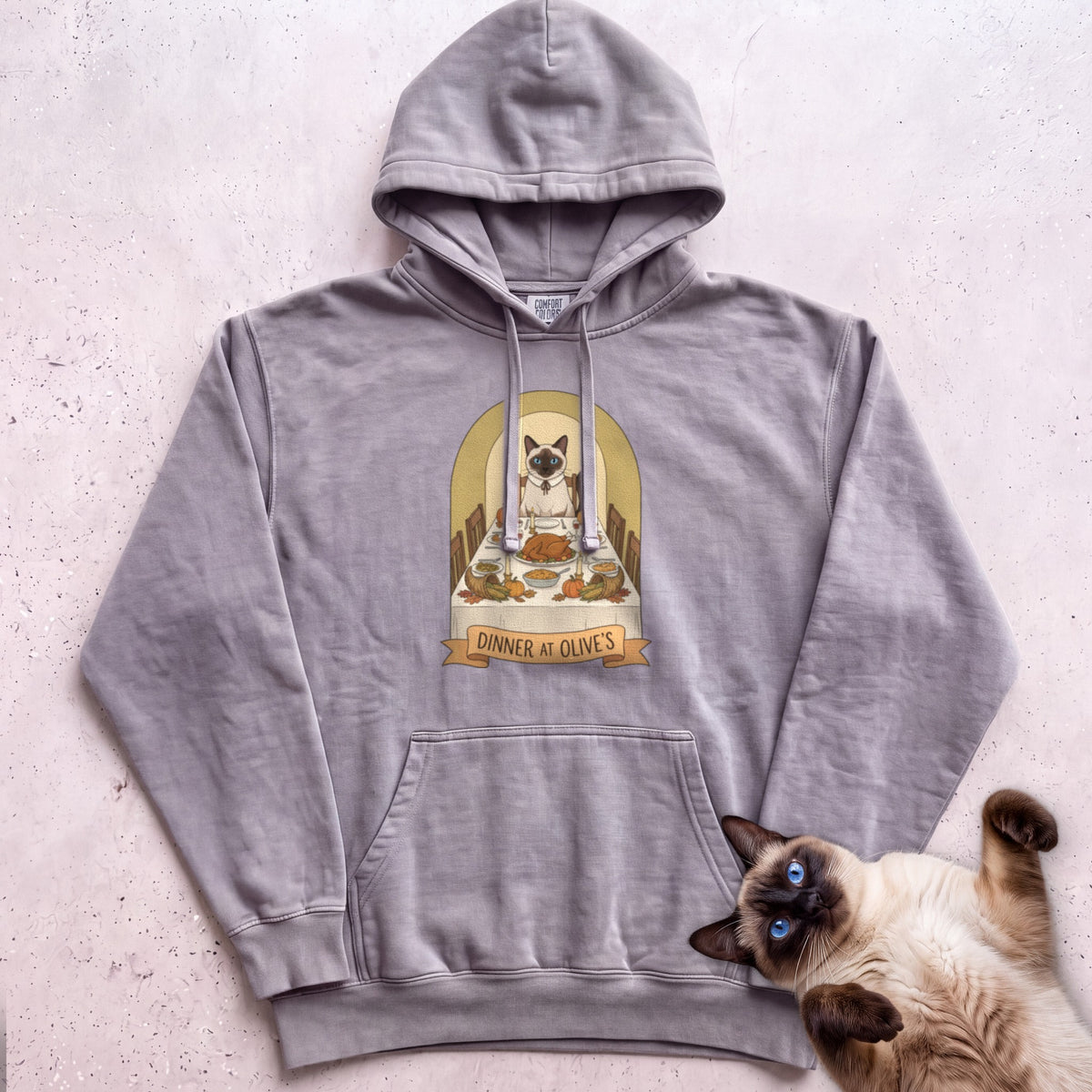 Personalized Dinner at the Cat's House Hoodie - Grey