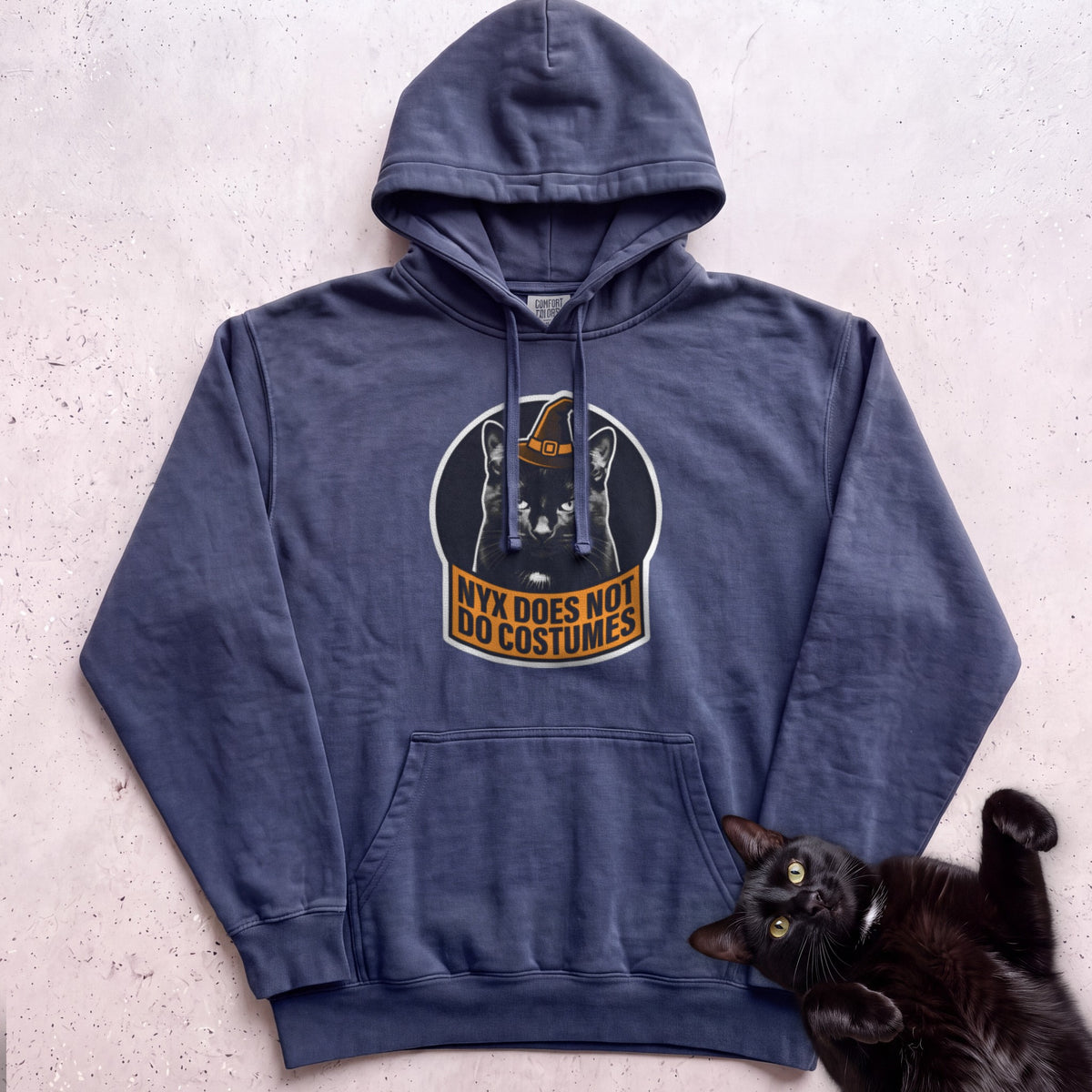 Personalized Does Not Do Costumes Cat Hoodie - True Navy