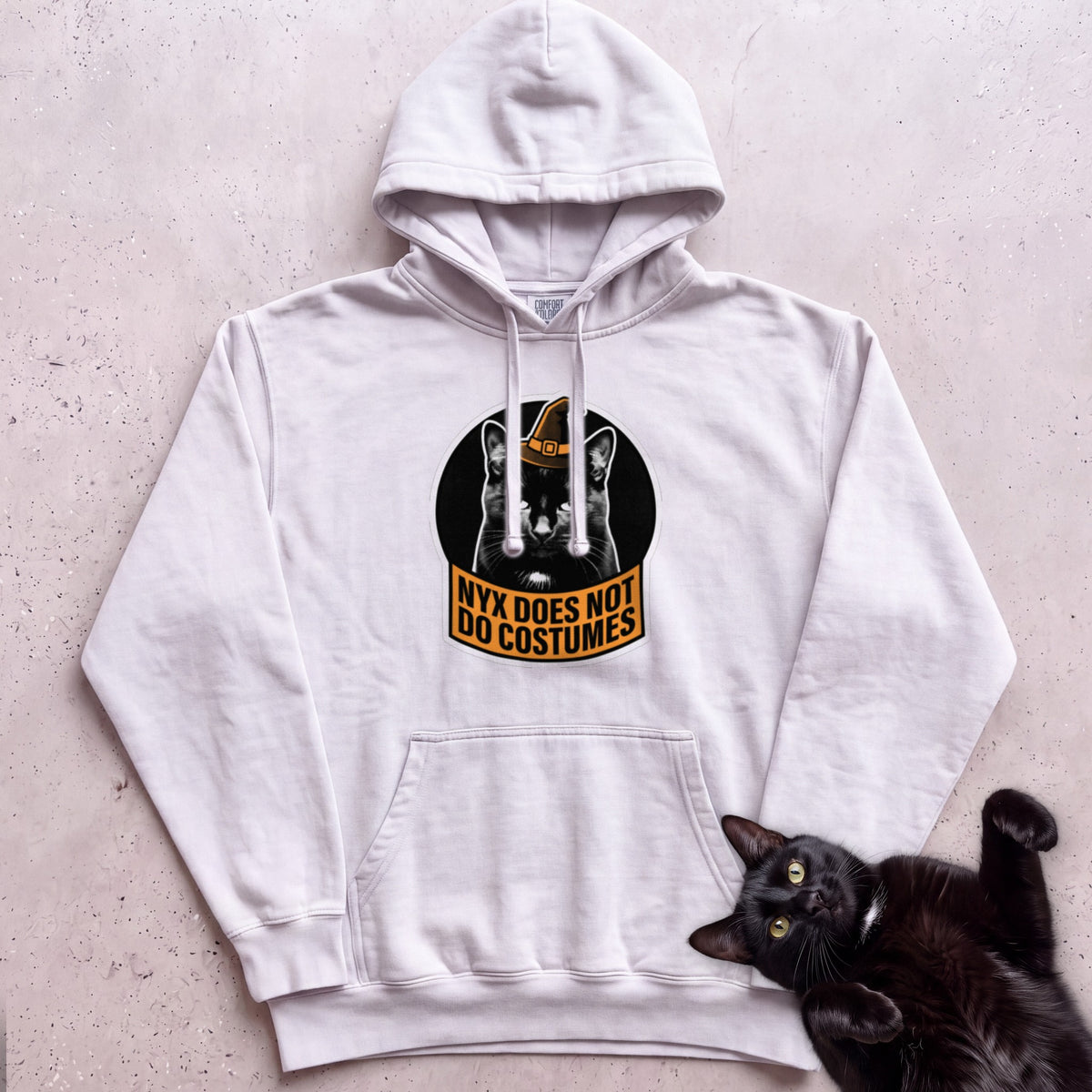 Personalized Does Not Do Costumes Cat Hoodie - White