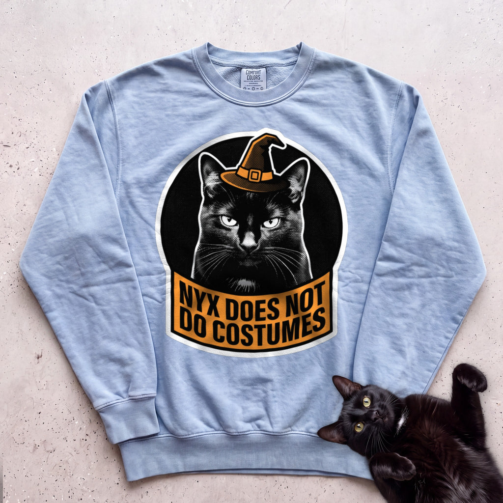 Personalized Does Not Do Costumes Cat Sweatshirt - Chambray