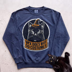 Personalized Does Not Do Costumes Cat Sweatshirt - True Navy
