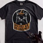 Personalized Does Not Do Costumes Cat T-Shirt - Black