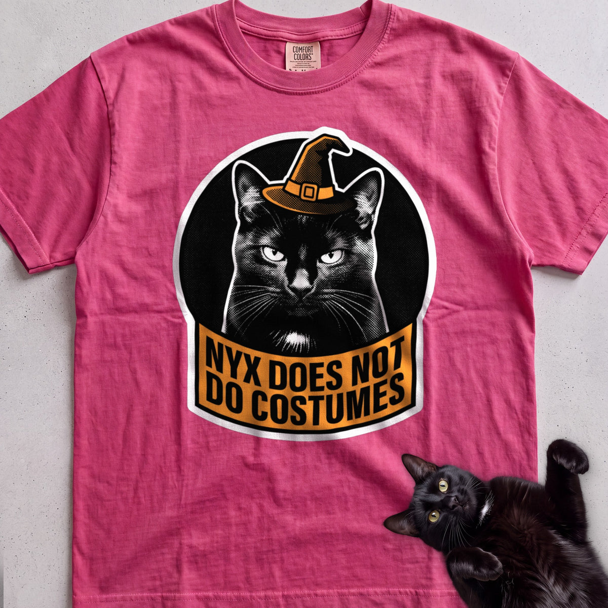 Personalized Does Not Do Costumes Cat T-Shirt - Crunchberry