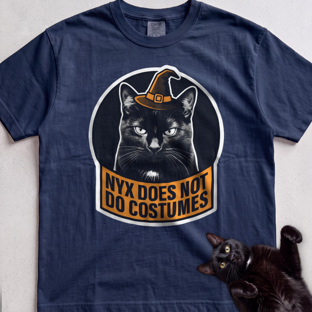 Personalized Does Not Do Costumes Cat T-Shirt - True Navy