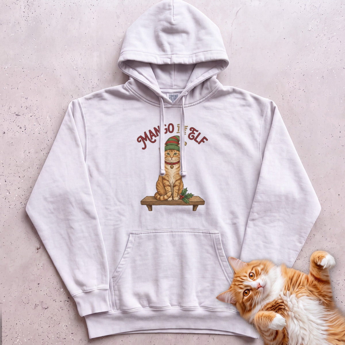 Personalized Elf Cat Hoodie - White