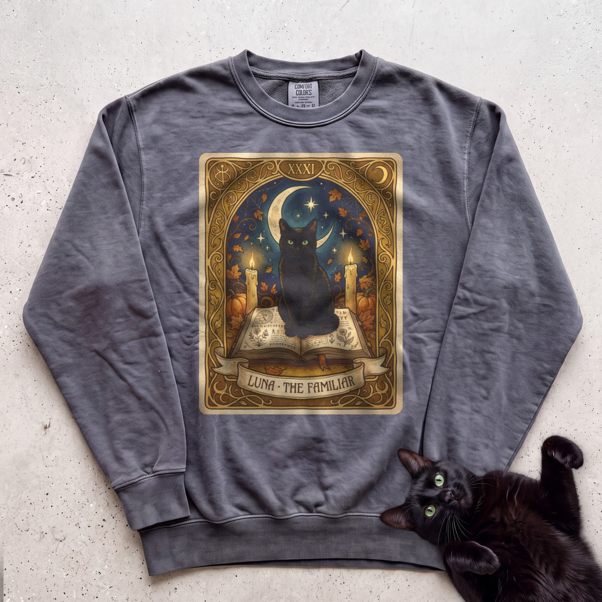 Personalized Familiar Tarot Cat Sweatshirt - Pepper