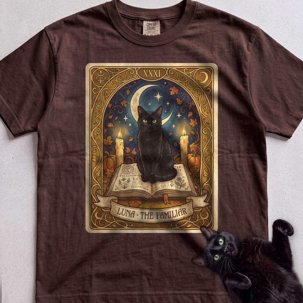 Personalized Familiar Tarot Cat T-Shirt - Espresso