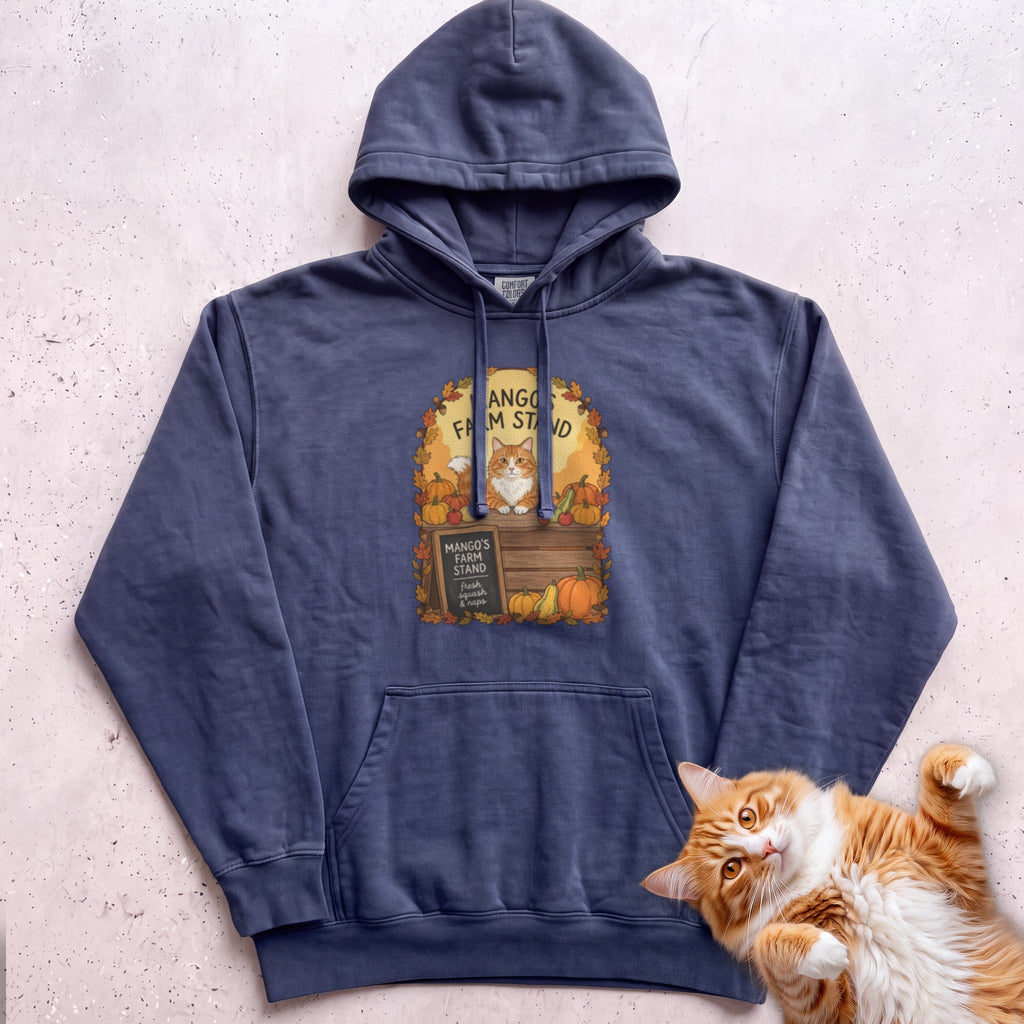 Personalized Farm Stand Cat Hoodie - True Navy