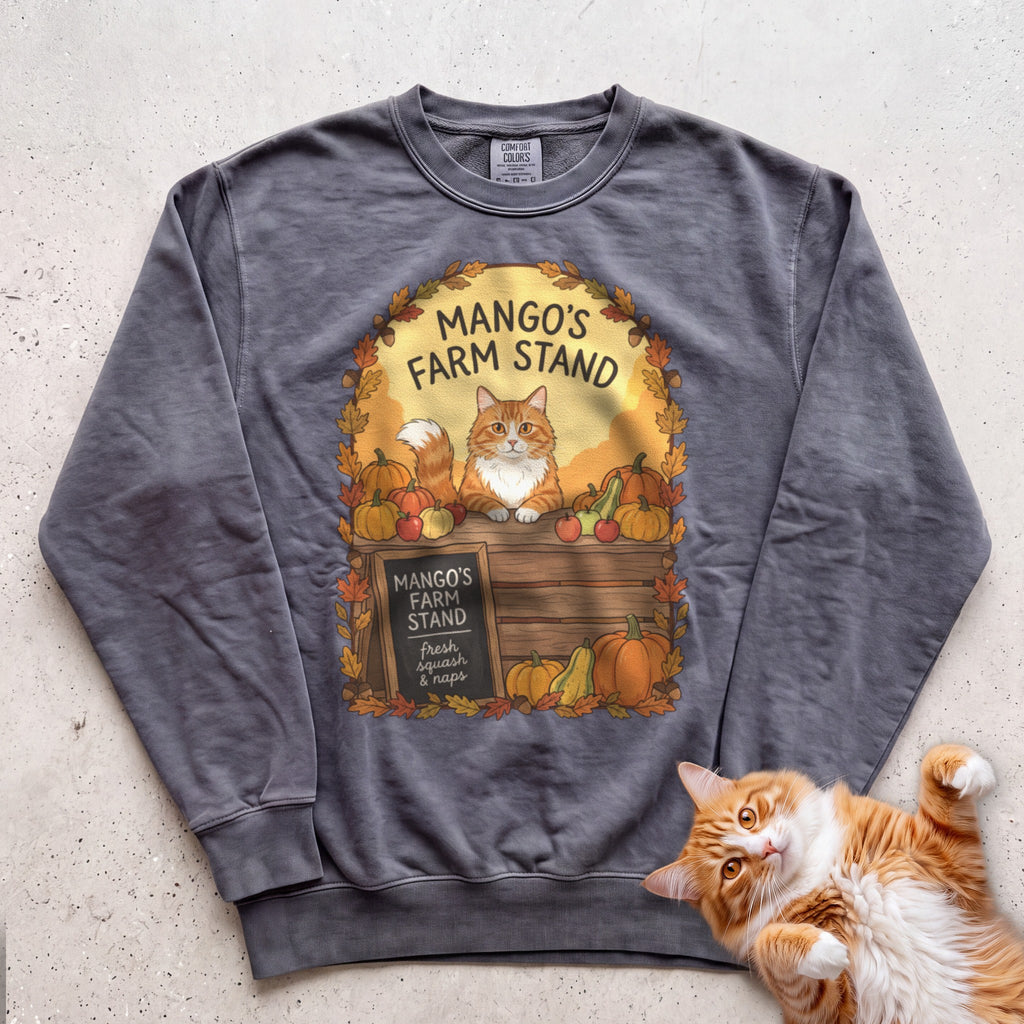 Personalized Farm Stand Cat Sweatshirt - Pepper