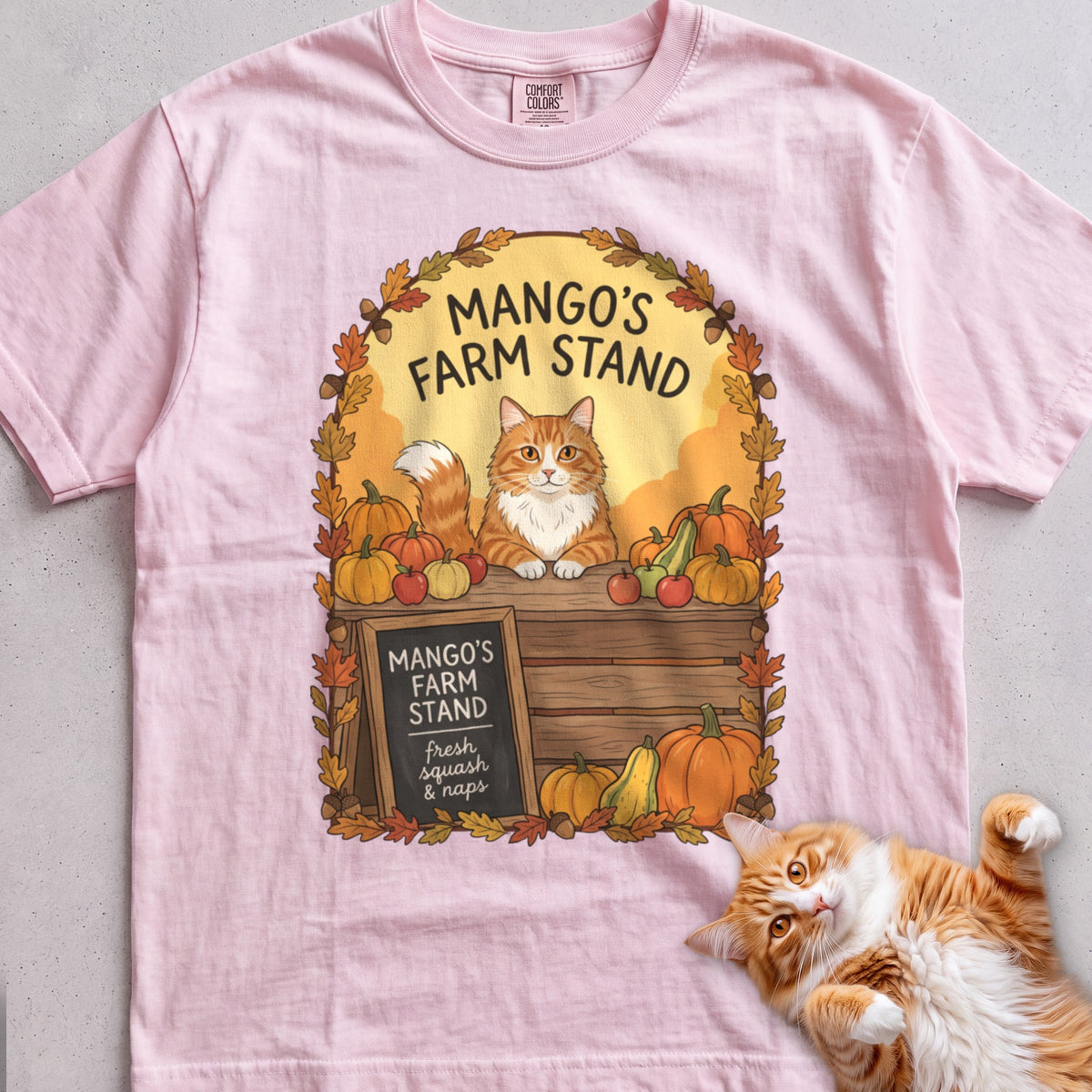Personalized Farm Stand Cat T-Shirt - Blossom