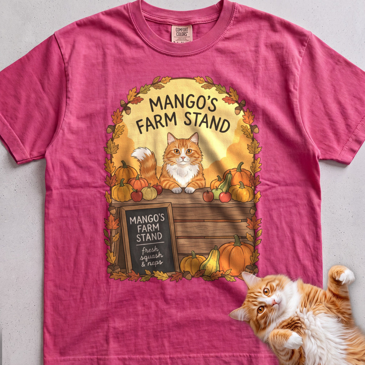 Personalized Farm Stand Cat T-Shirt - Crunchberry