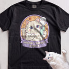 Personalized Ghost Bestie Selfie Cat T-Shirt - Black