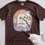 Personalized Ghost Bestie Selfie Cat T-Shirt - Espresso
