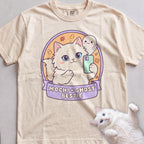 Personalized Ghost Bestie Selfie Cat T-Shirt - Ivory