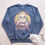 Personalized Ghost Club Cat Sweatshirt - Blue Jean