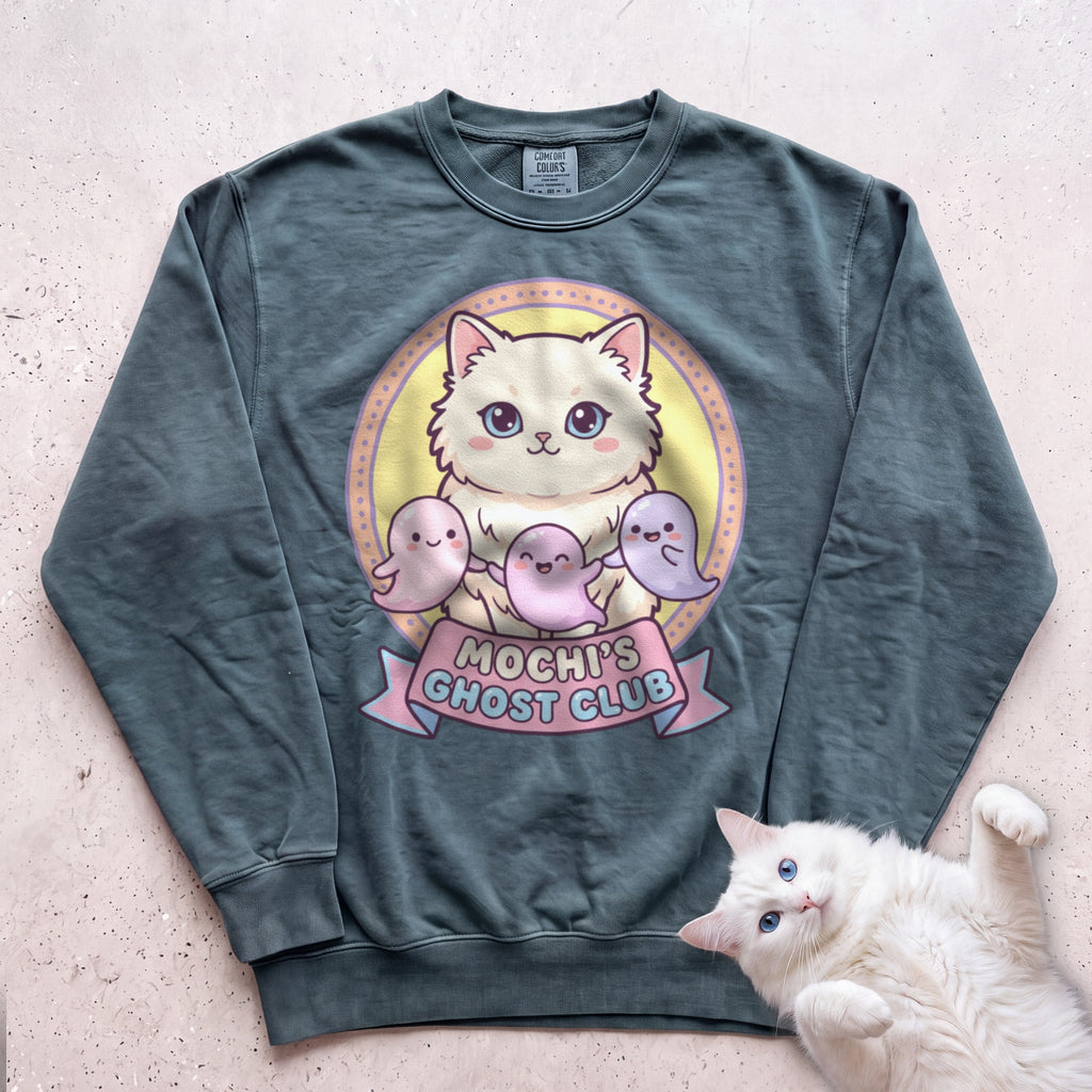 Personalized Ghost Club Cat Sweatshirt - Blue Spruce