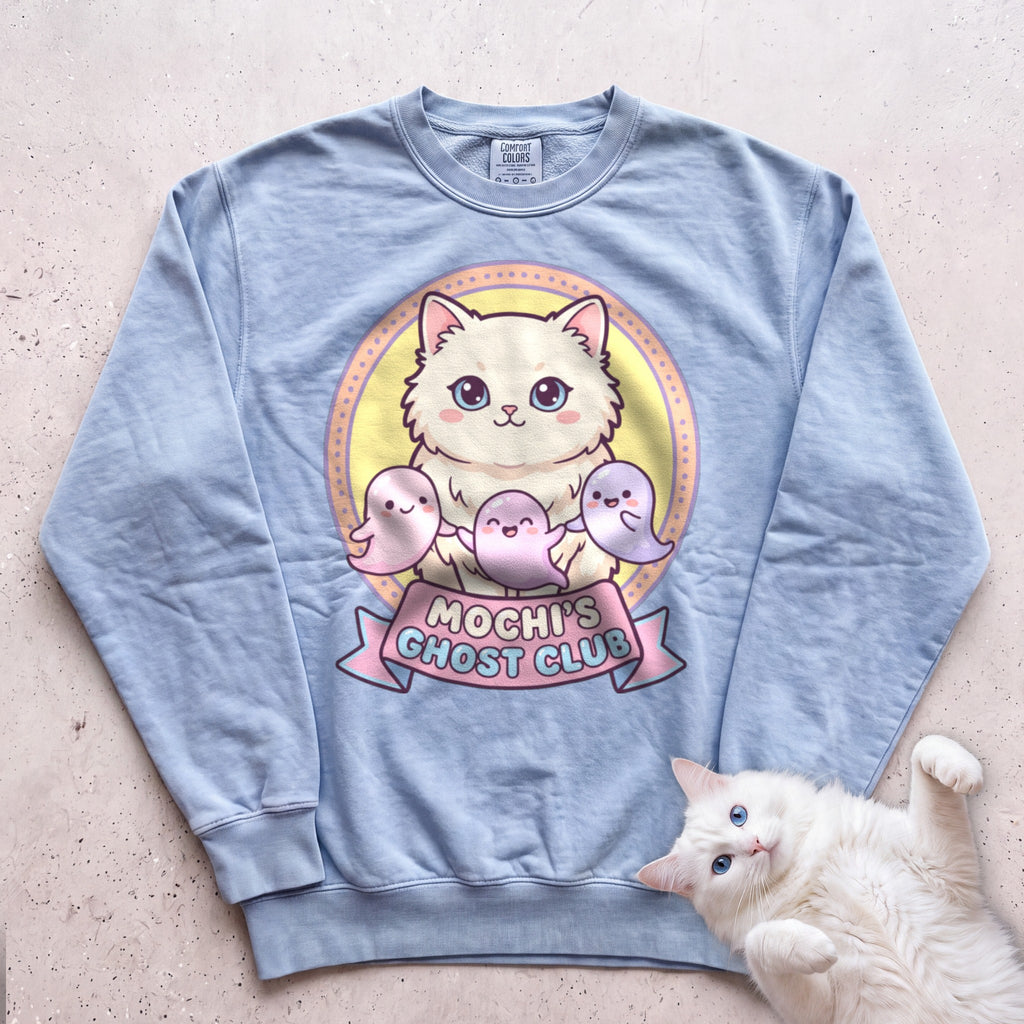 Personalized Ghost Club Cat Sweatshirt - Chambray