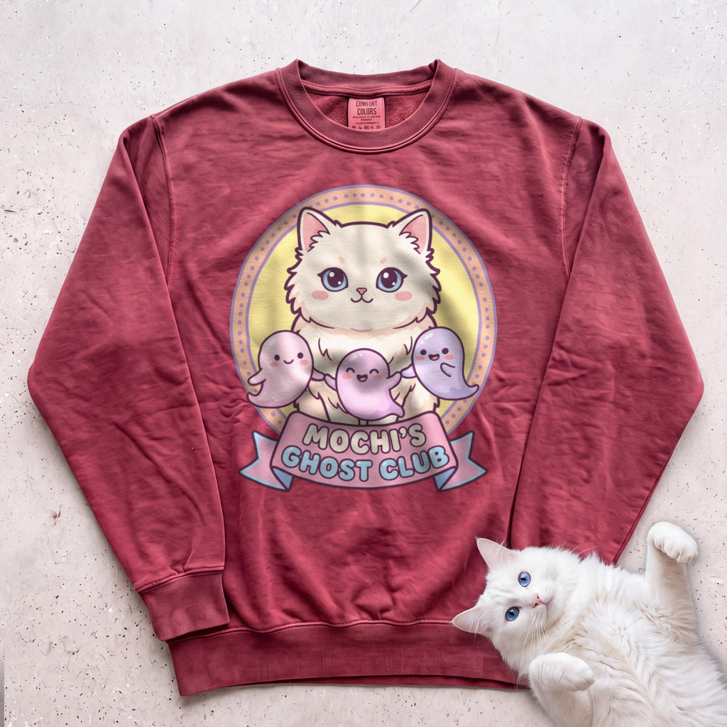 Personalized Ghost Club Cat Sweatshirt - Crimson