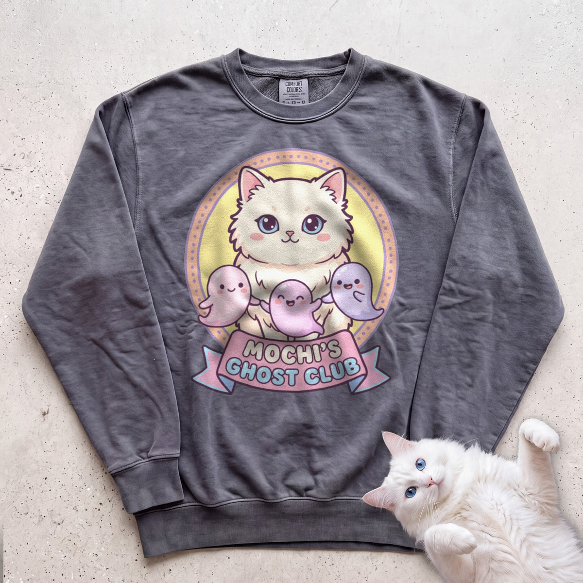 Personalized Ghost Club Cat Sweatshirt - Pepper