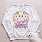 Personalized Ghost Club Cat Sweatshirt - White