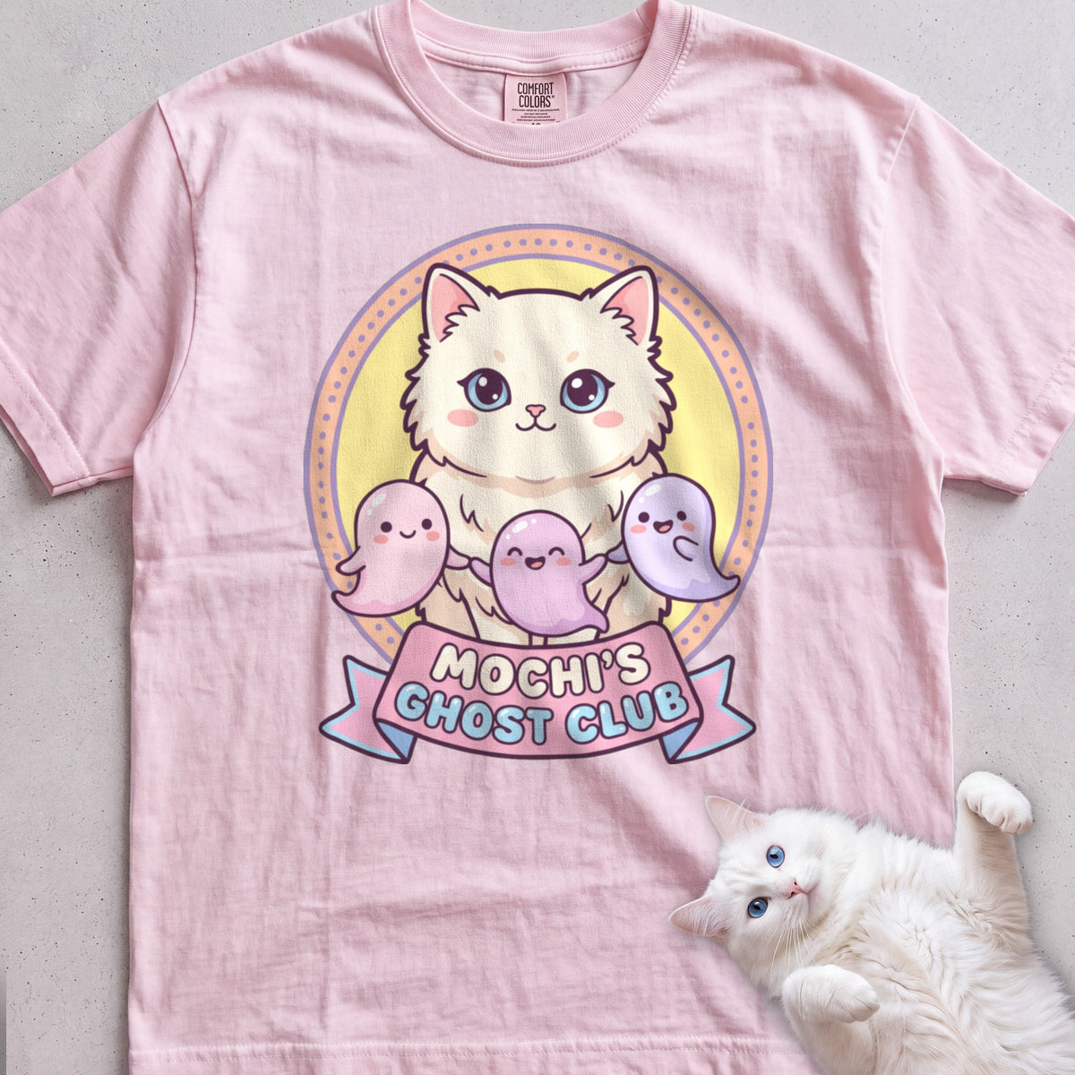 Personalized Ghost Club Cat T-Shirt - Blossom