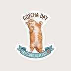Personalized Gotcha Day Cat Sticker print detail (sample cat Mango)