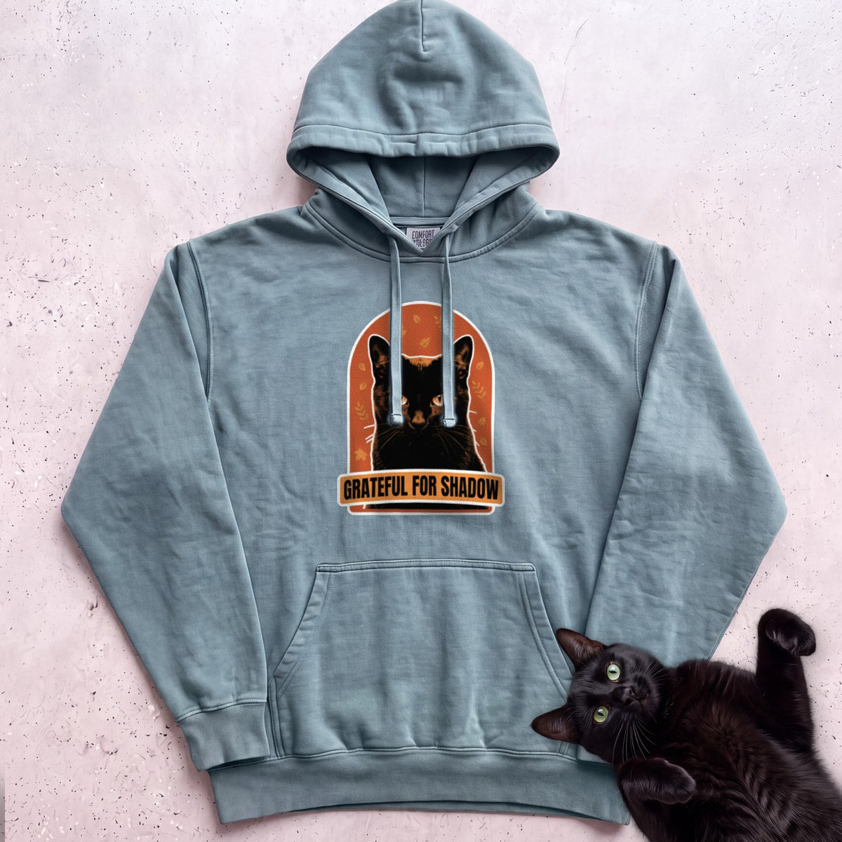 Personalized Grateful For Cat Hoodie - Seafoam