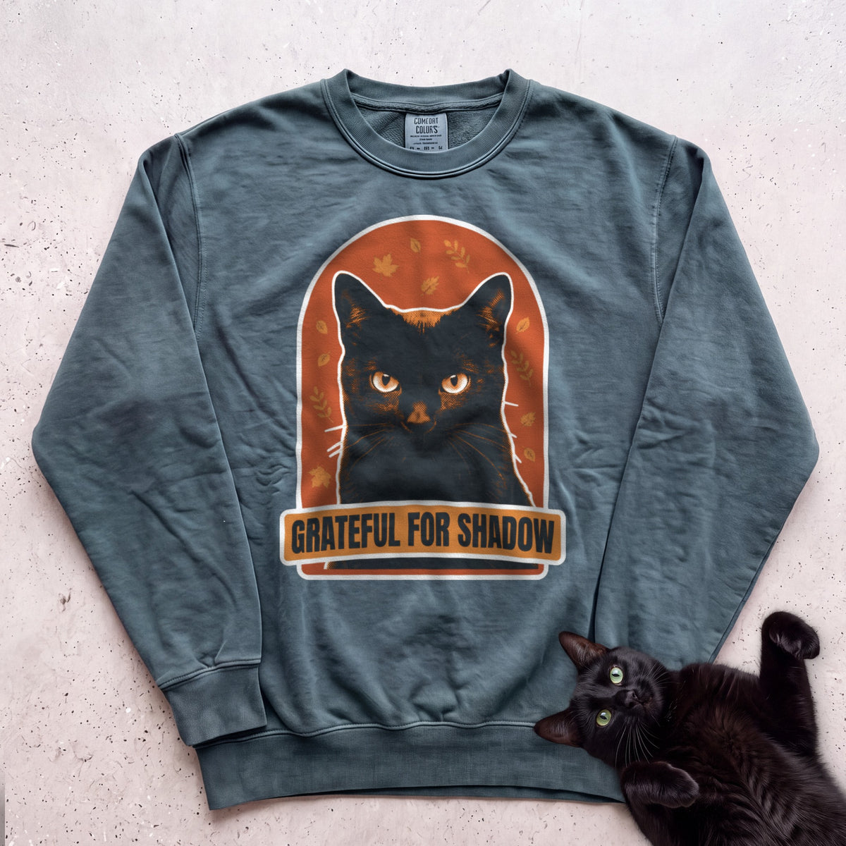 Personalized Grateful For Cat Sweatshirt - Blue Spruce