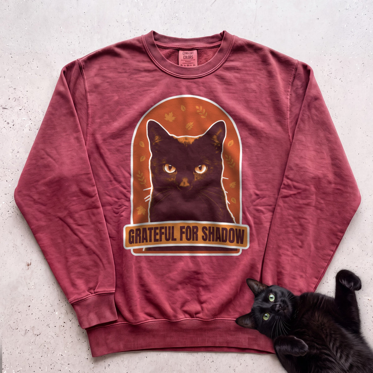Personalized Grateful For Cat Sweatshirt - Crimson