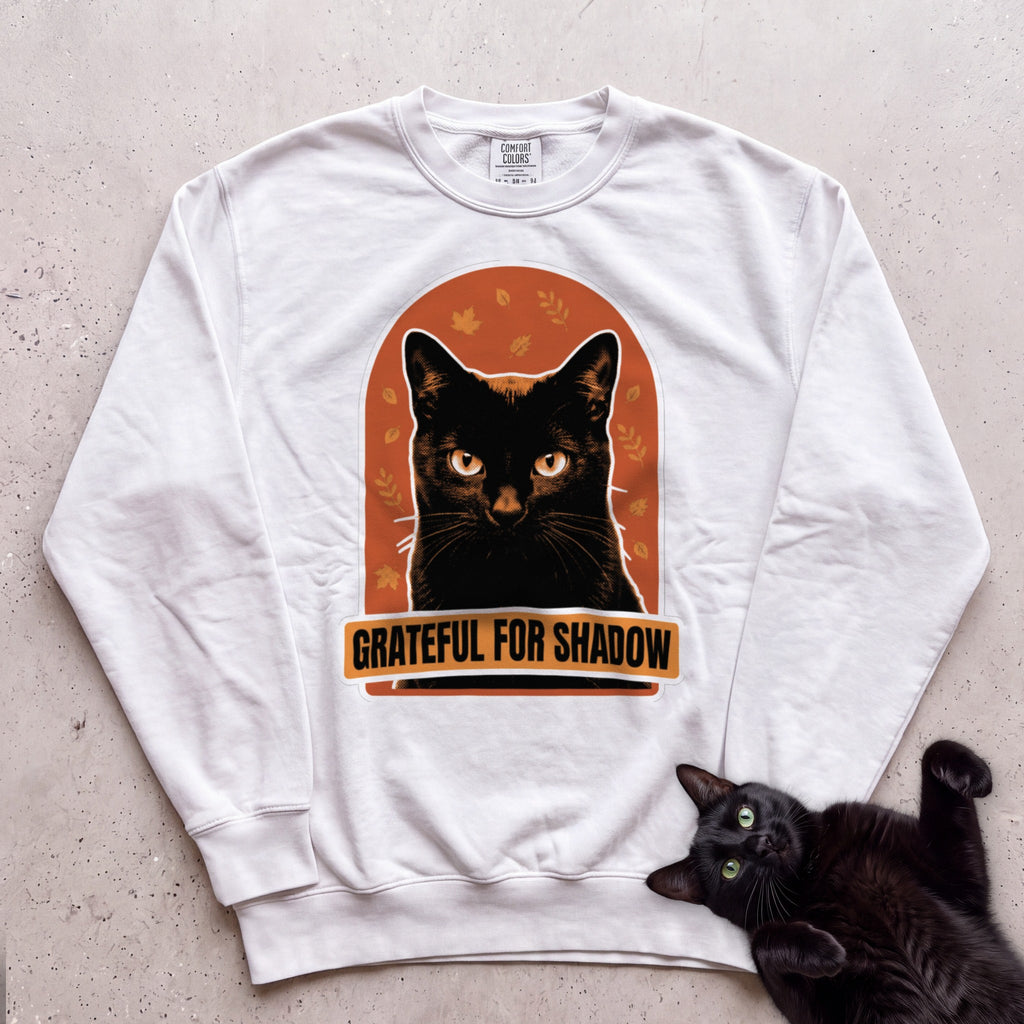 Personalized Grateful For Cat Sweatshirt - White
