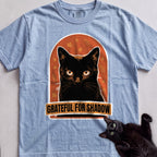 Personalized Grateful For Cat T-Shirt - Chambray