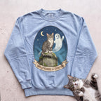 Personalized Graveyard Guard Cat Sweatshirt - Chambray