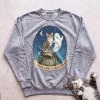 Personalized Graveyard Guard Cat Sweatshirt - Grey