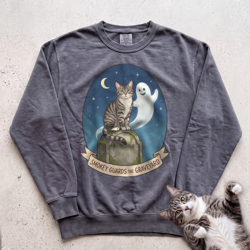 Personalized Graveyard Guard Cat Sweatshirt - Pepper