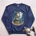 Personalized Graveyard Guard Cat Sweatshirt - True Navy