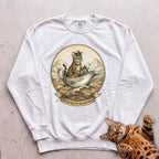Personalized Gravy Boat Captain Cat Sweatshirt - White
