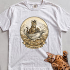 Personalized Gravy Boat Captain Cat T-Shirt - White