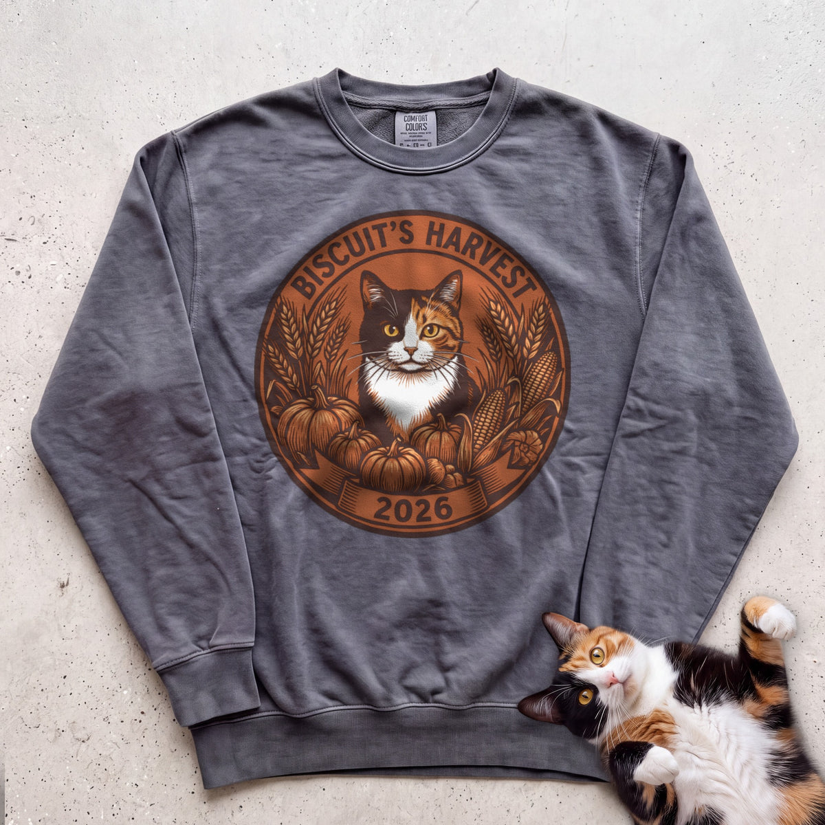Personalized Harvest 2026 Cat Sweatshirt - Pepper