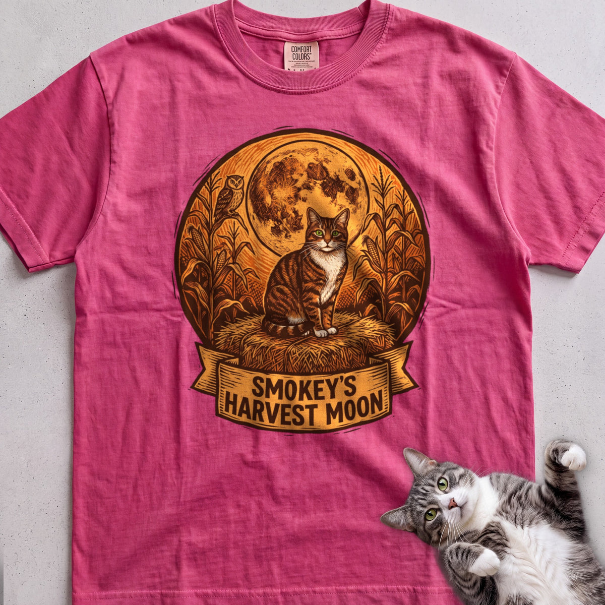 Personalized Harvest Moon Cat T-Shirt - Crunchberry