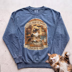 Personalized Haunted Bakery Cat Sweatshirt - Blue Jean