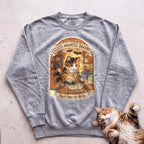 Personalized Haunted Bakery Cat Sweatshirt - Grey