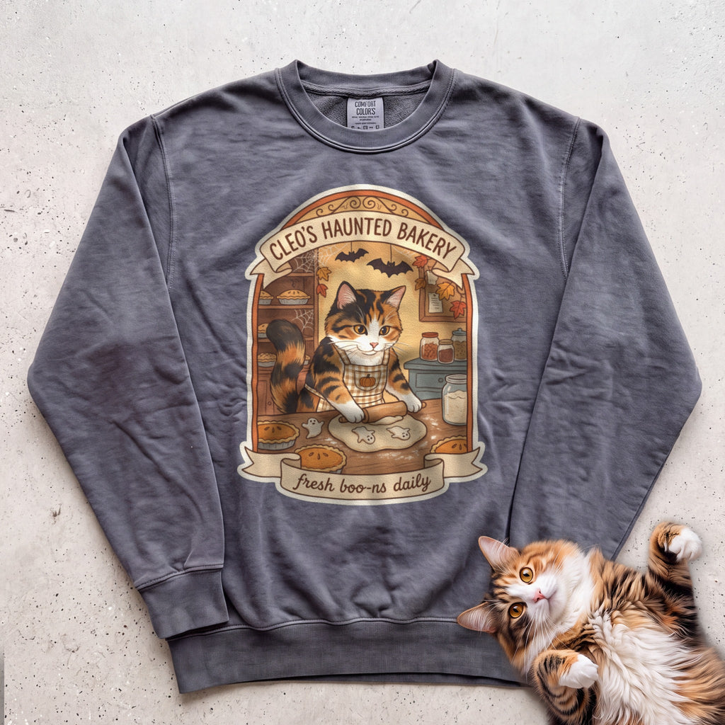 Personalized Haunted Bakery Cat Sweatshirt - Pepper