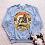 Personalized Haunted House Tours Cat Sweatshirt - Chambray